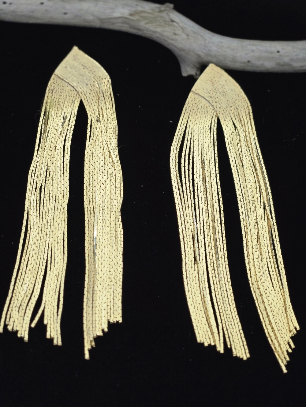 Vintage Gold Fringe Statement Earrings